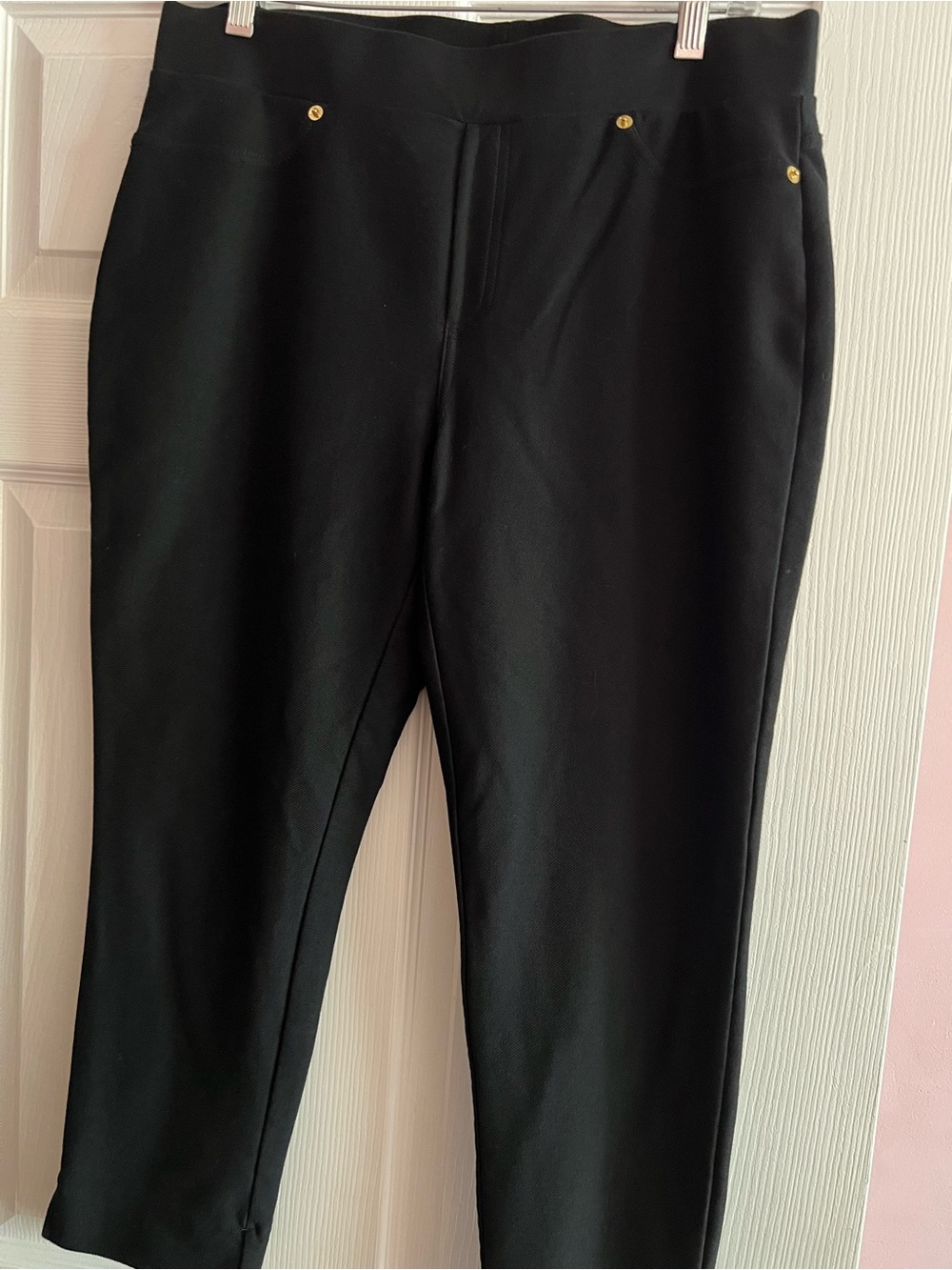 MICHAEL Michael Kors Black Pants with Gold Hardware